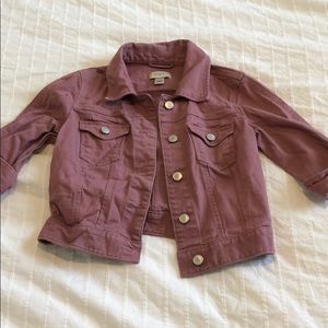 LOFT cropped jean jacket in mauve